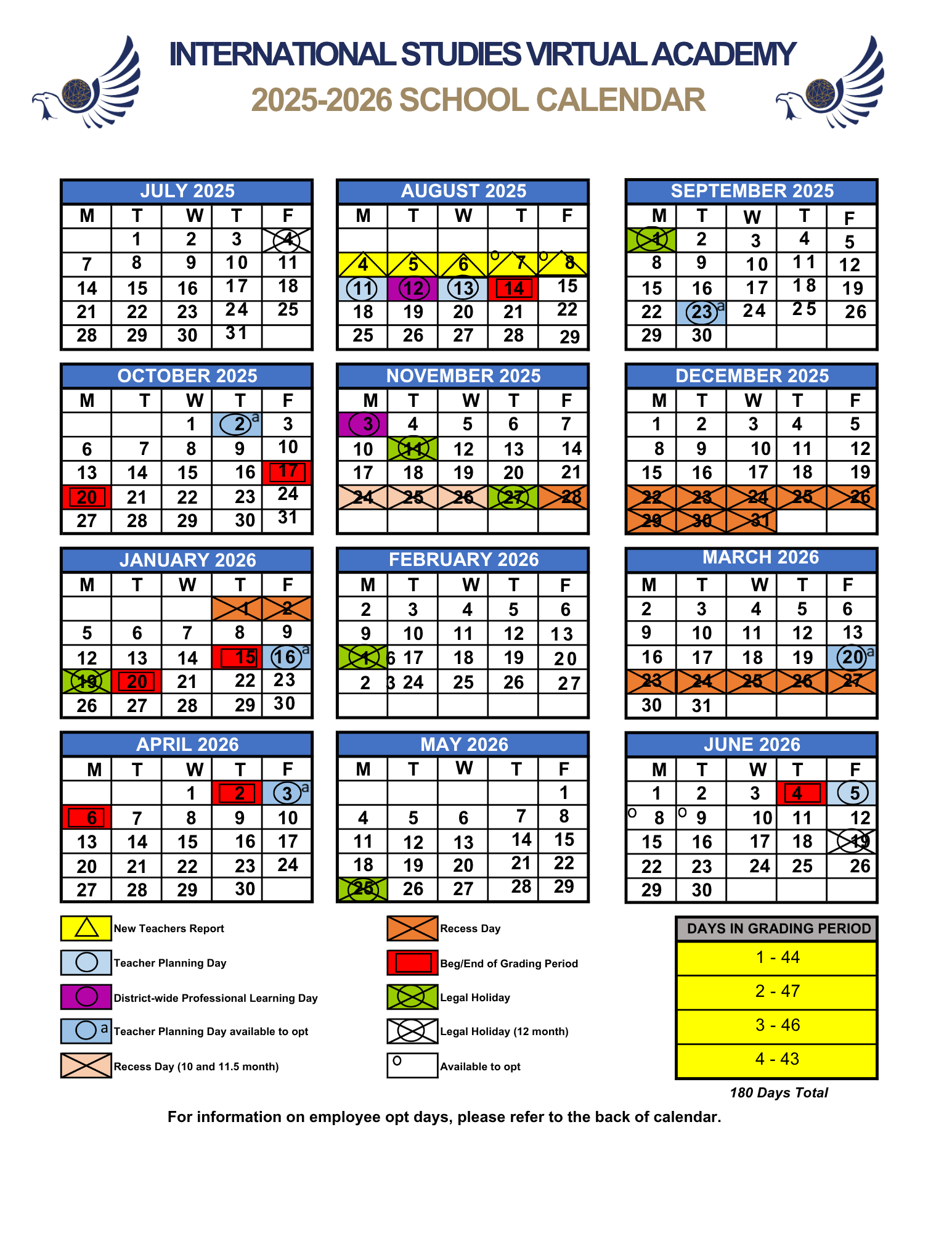 ISV 2024-2025 School Calendar
